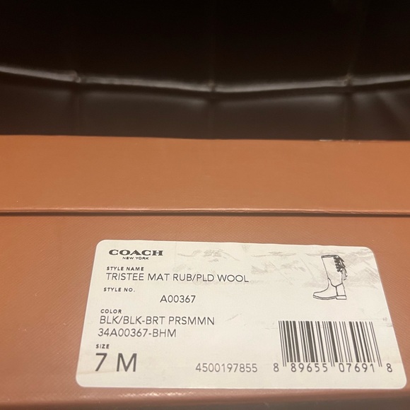 Coach Tristee Plaid Rain Boots W7 - Picture 7 of 7